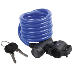 Spiral Cable Lock 10x1800mm Blue
