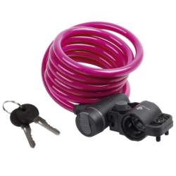Spiral Cable Lock 10x1800mm Pink