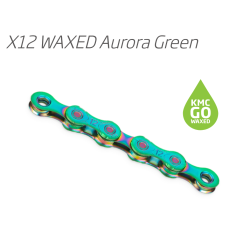 KMC X12L Waxed Derailleur Chain Aurora Green